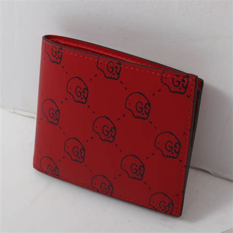 gucci skull emblem wallet|Gucci GucciGhost Skull Leather Wallet, Red .